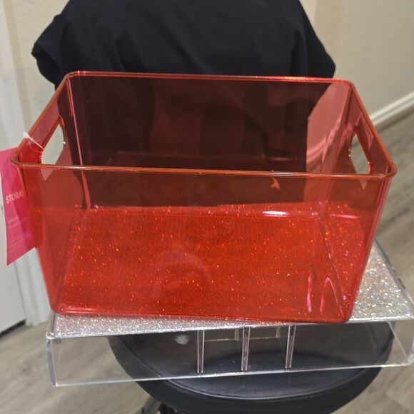 At Home Transparent Storage Bin w/Handles - Picture 7 of 7